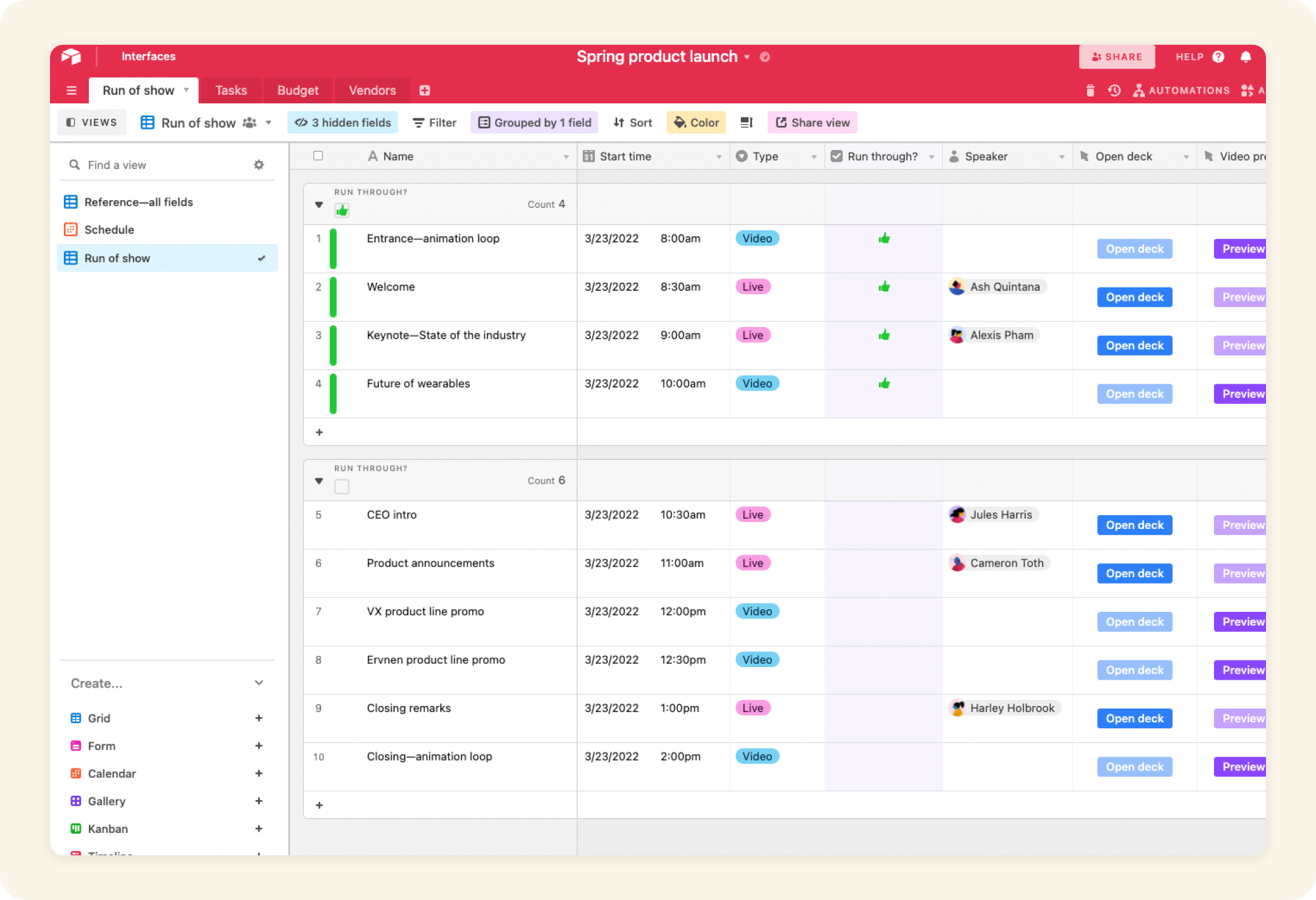 Screenshot of Airtable from: https://static.airtable.com/sandbox/2uQws3IGYp5JmQy5LDJGi2.png
