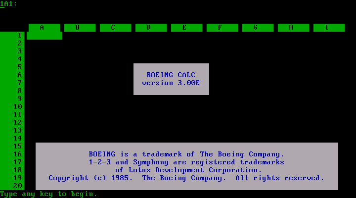 Screenshot of Boeing Calc from: https://winworldpc.com/product/boeing-calc/300e