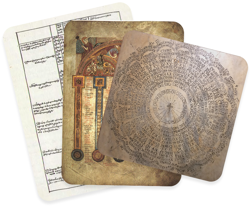 Image of Chronicon, Canon Table, and Computus put side by side