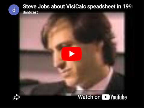 Screenshot of Youtube thumbnail from: http://www.bricklin.com/jobs96.htm