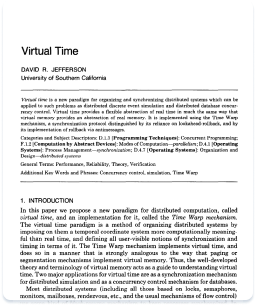 Virtual Time Paper Cover